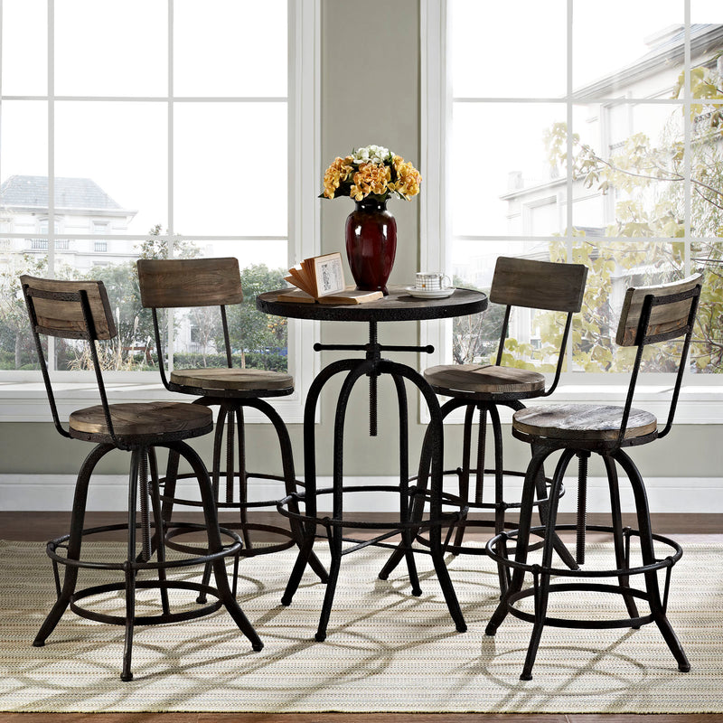 Procure Bar Stool Set of 4 Brown by Modway