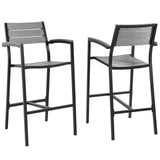 Maine Bar Stool Outdoor Patio Set of 2 Arm Chairs by Modway