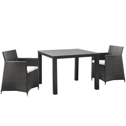 Junction 3 Piece Outdoor Patio Wicker Dining Set by Modway