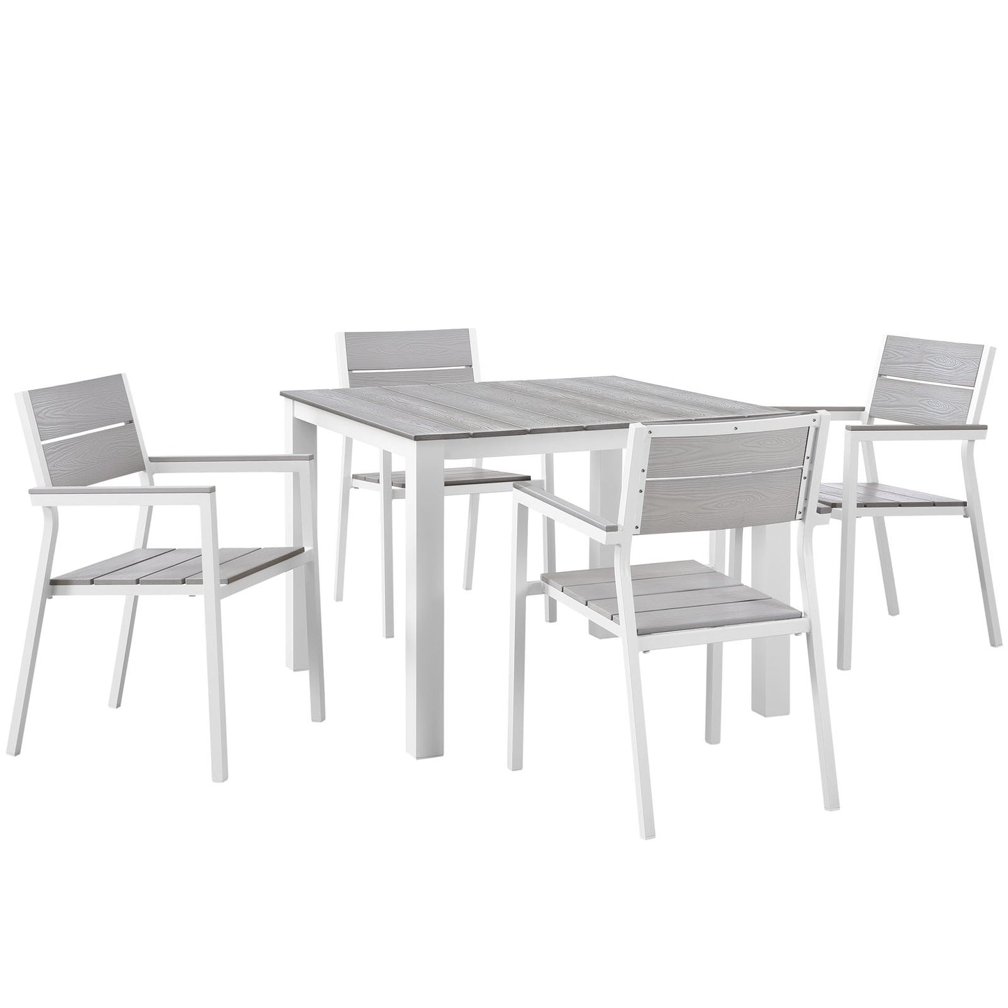 Maine 5 Piece Outdoor Patio Dining Set Arm Chairs by Modway
