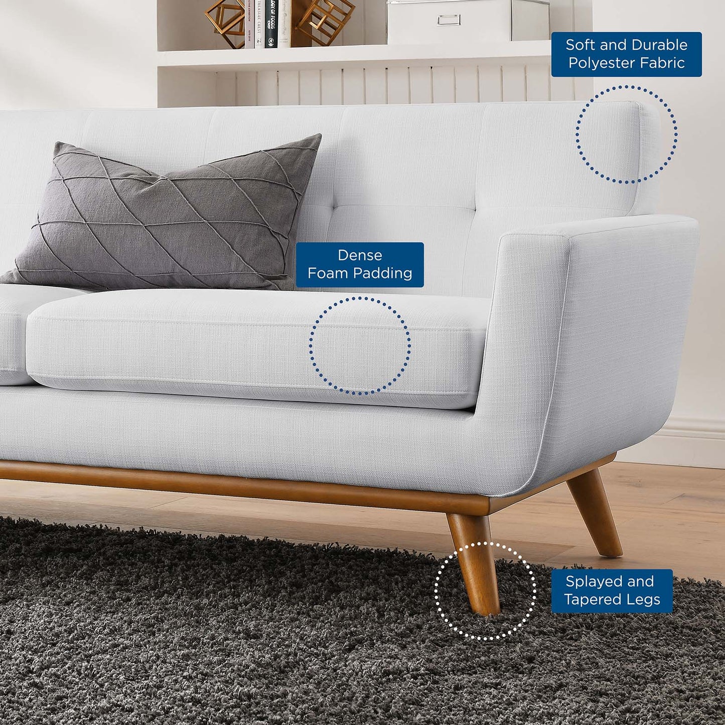 Engage RightArm Upholstered Fabric Loveseat by Modway