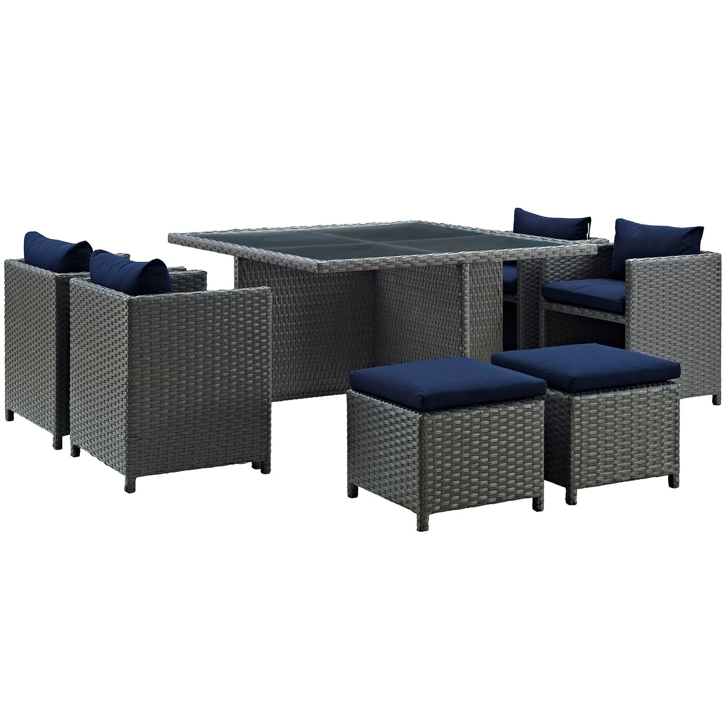 Sojourn 9 Piece Outdoor Patio Sunbrella Dining Set by Modway