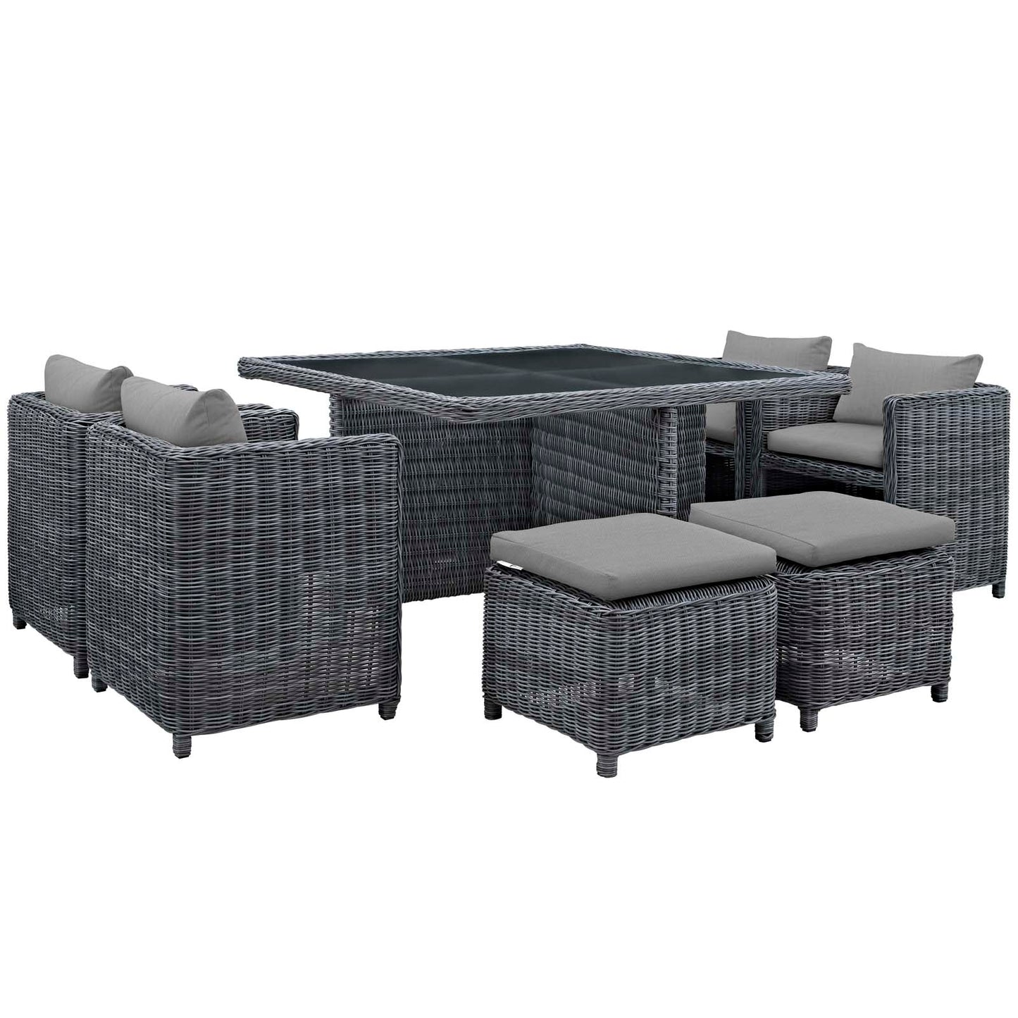 Summon 9 Piece Outdoor Patio Sunbrella Dining Set by Modway