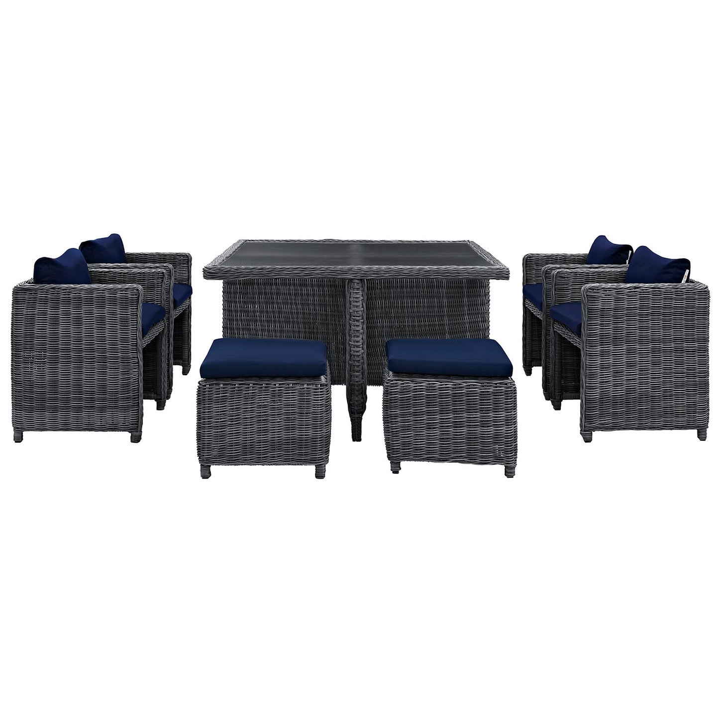 Summon 9 Piece Outdoor Patio Sunbrella Dining Set by Modway