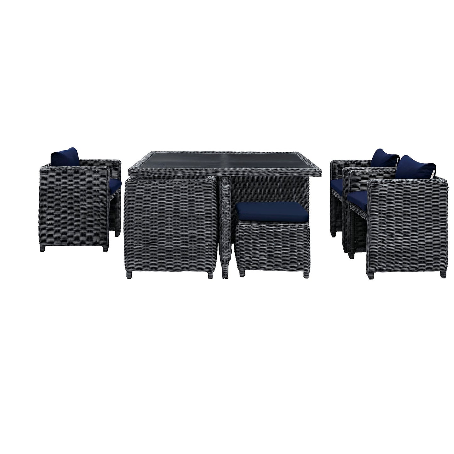 Summon 9 Piece Outdoor Patio Sunbrella Dining Set by Modway