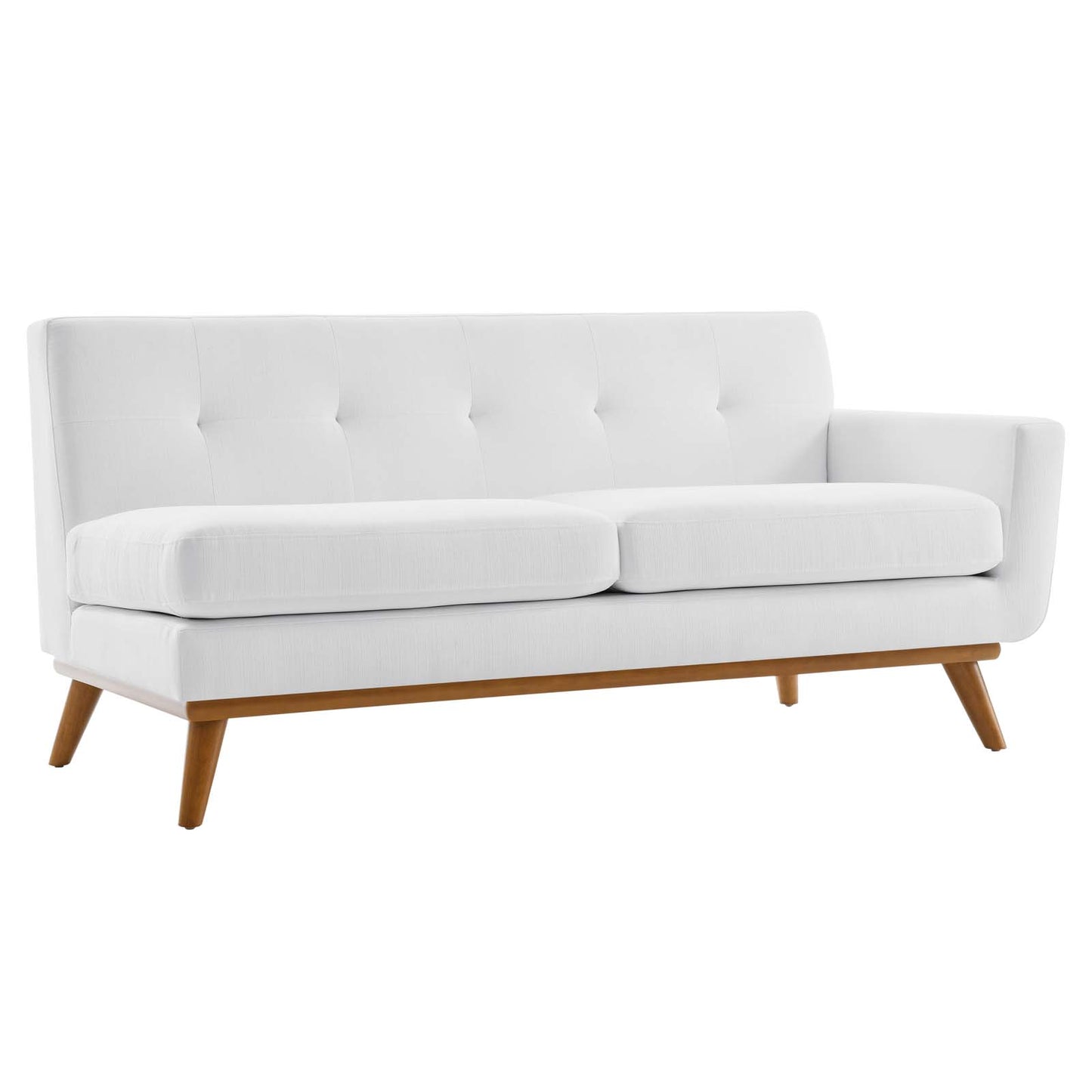 Engage Left-Facing Upholstered Fabric Sectional Sofa in White by Modway