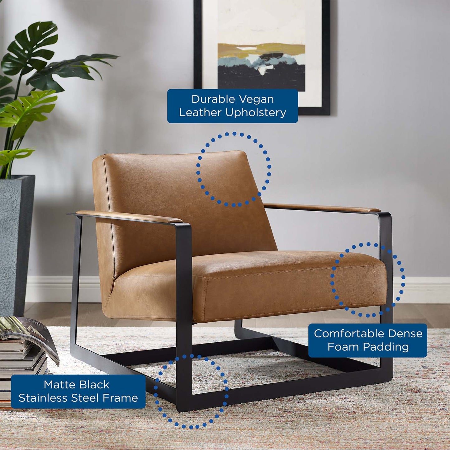Seg Vegan Leather Upholstered Vinyl Accent Chair by Modway