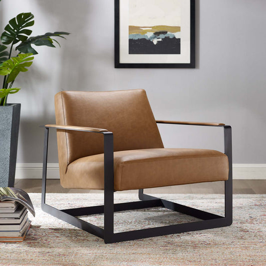 Seg Vegan Leather Upholstered Vinyl Accent Chair by Modway