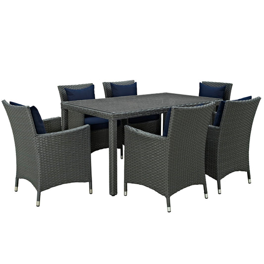 Sojourn 7 Piece Outdoor Patio Sunbrella Dining Set by Modway