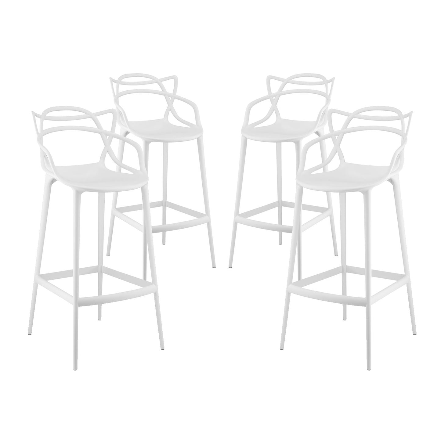 Entangled Bar Stool Set of 4 White by Modway