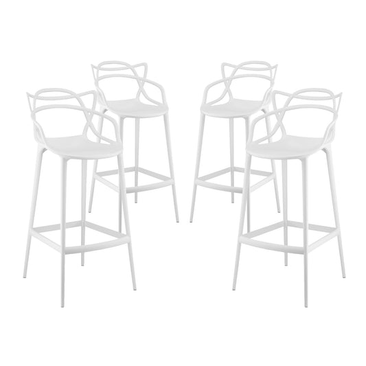 Entangled Bar Stool Set of 4 White by Modway