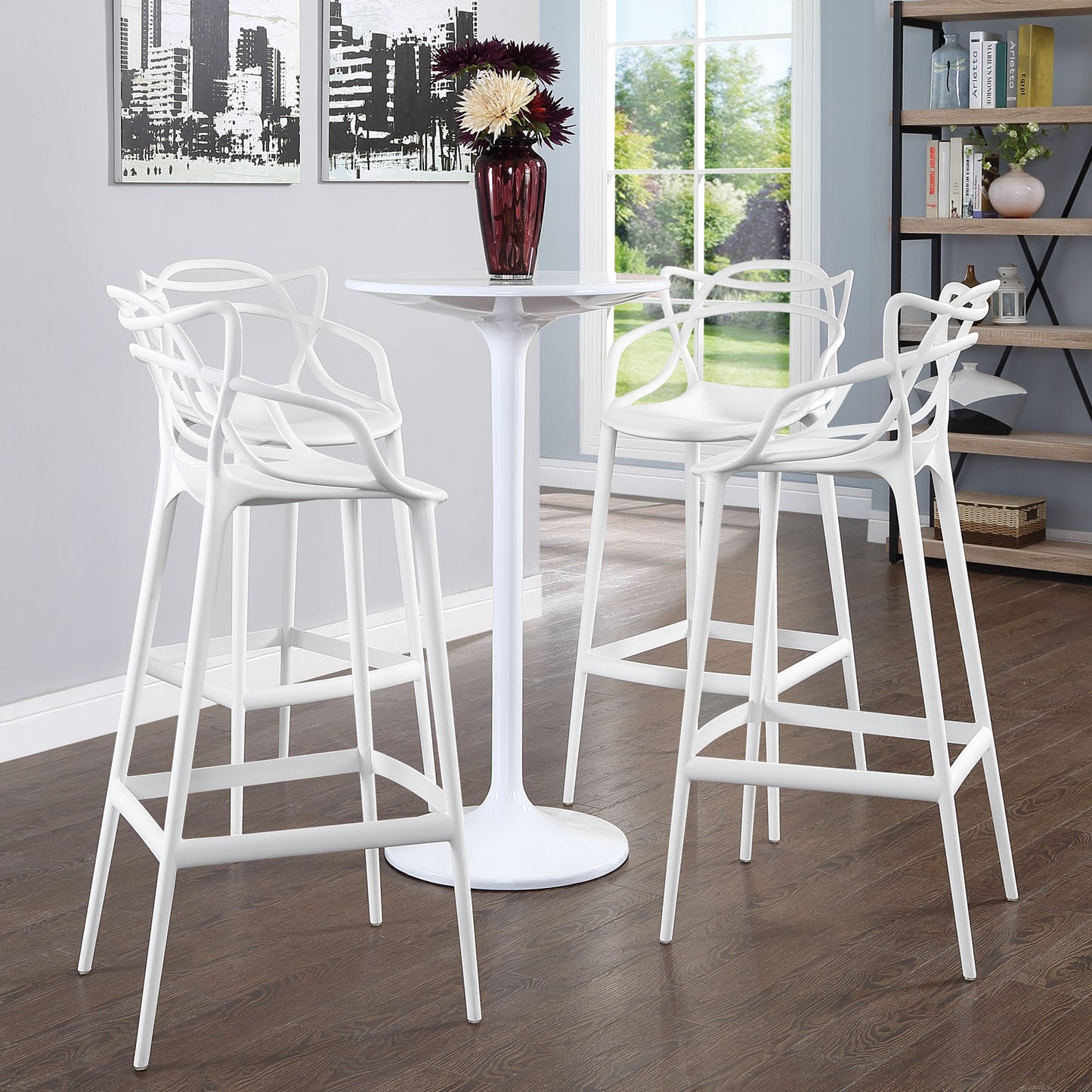 Entangled Bar Stool Set of 4 White by Modway