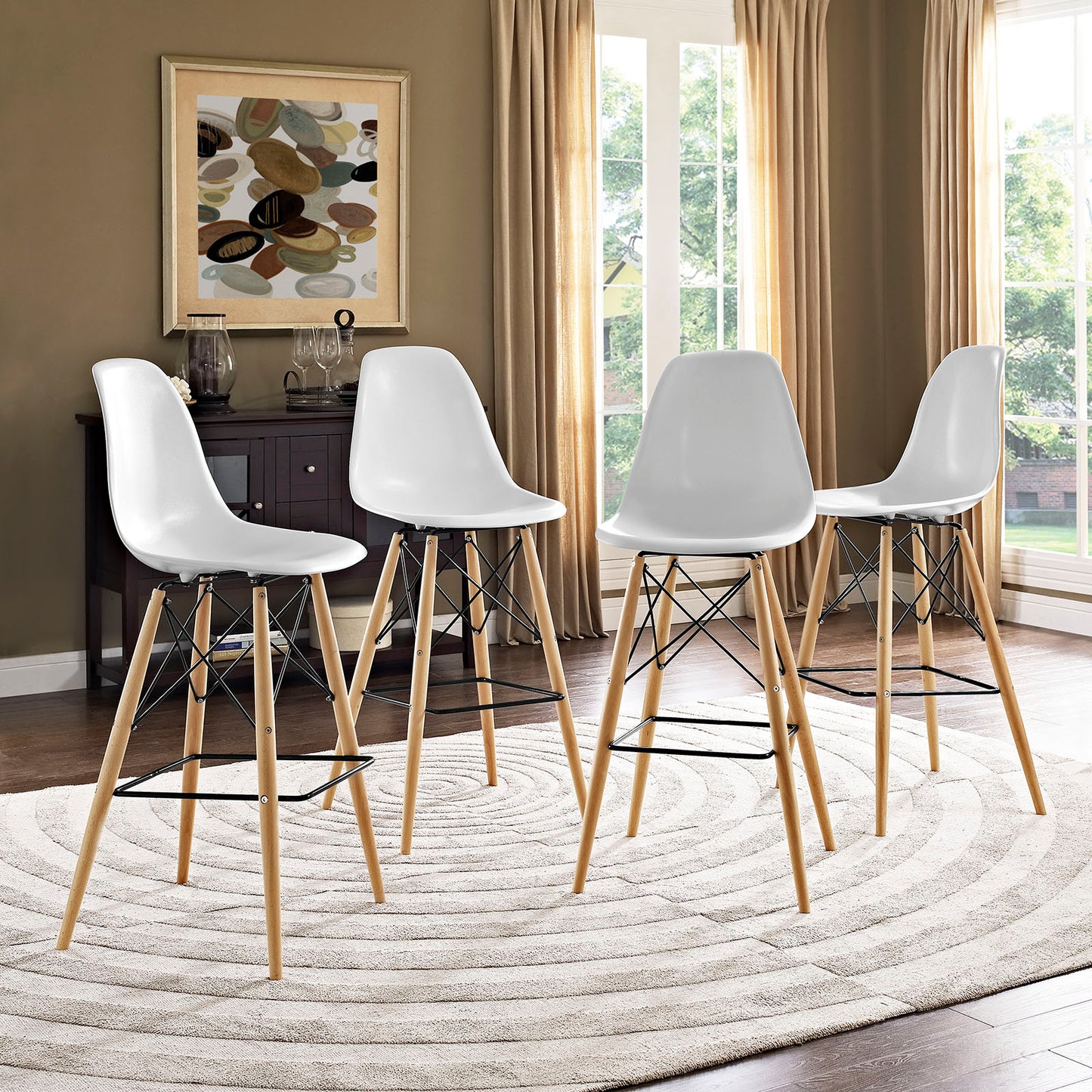 Pyramid Dining Side Bar Stool Set of 4 by Modway