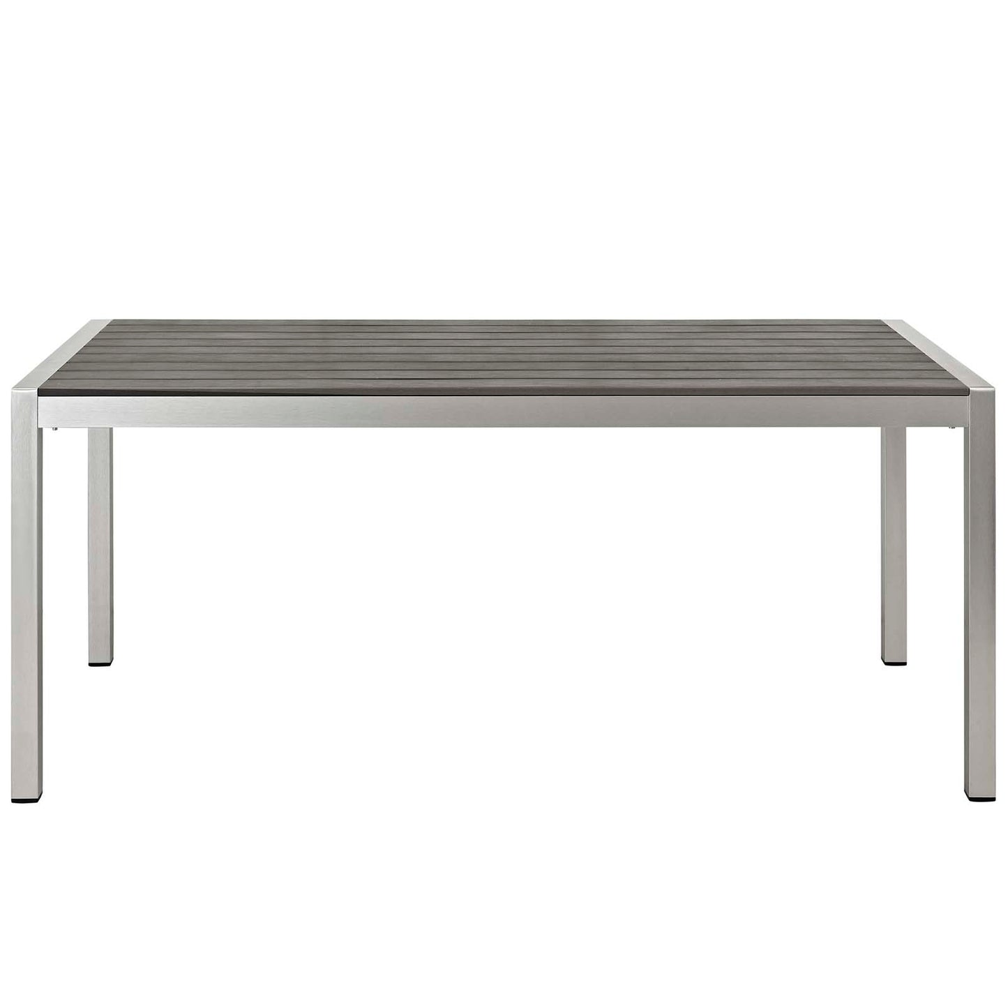 Shore 3 Piece Outdoor Patio Aluminum Dining Set Silver Gray by Modway
