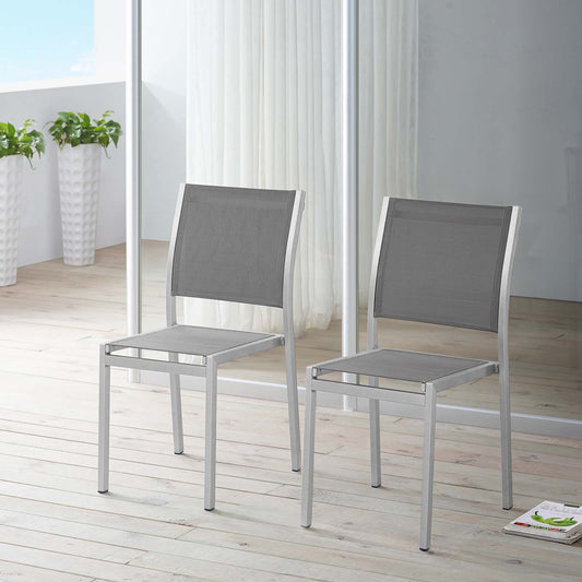 Shore Side Chair Outdoor Patio Aluminum Set of 2 by Modway