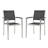 Shore Dining Chair Outdoor Patio Aluminum Set of 2 by Modway