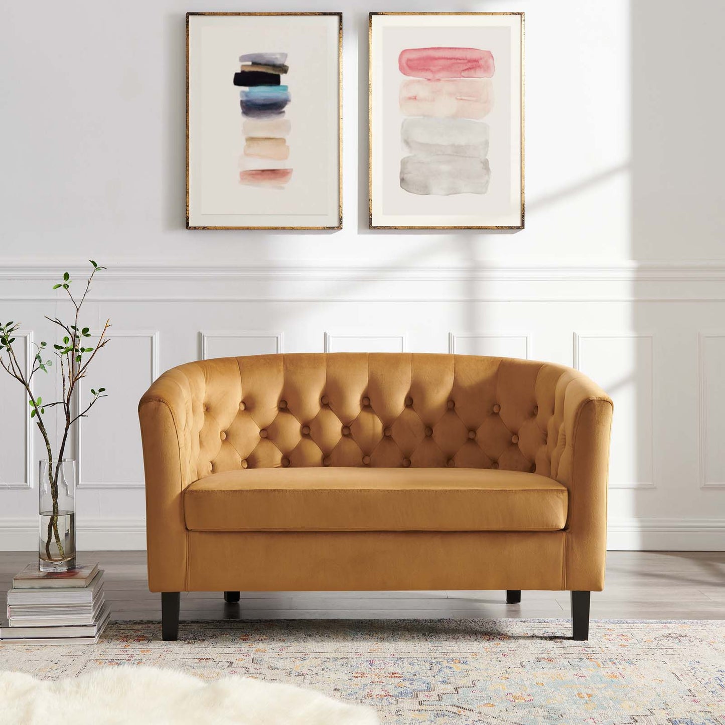 Prospect Velvet Loveseat | Polyester by Modway