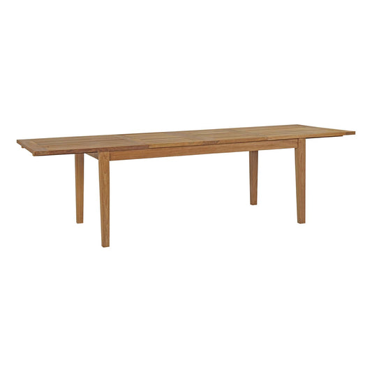 Marina Extendable Outdoor Patio Teak Dining Table Natural by Modway