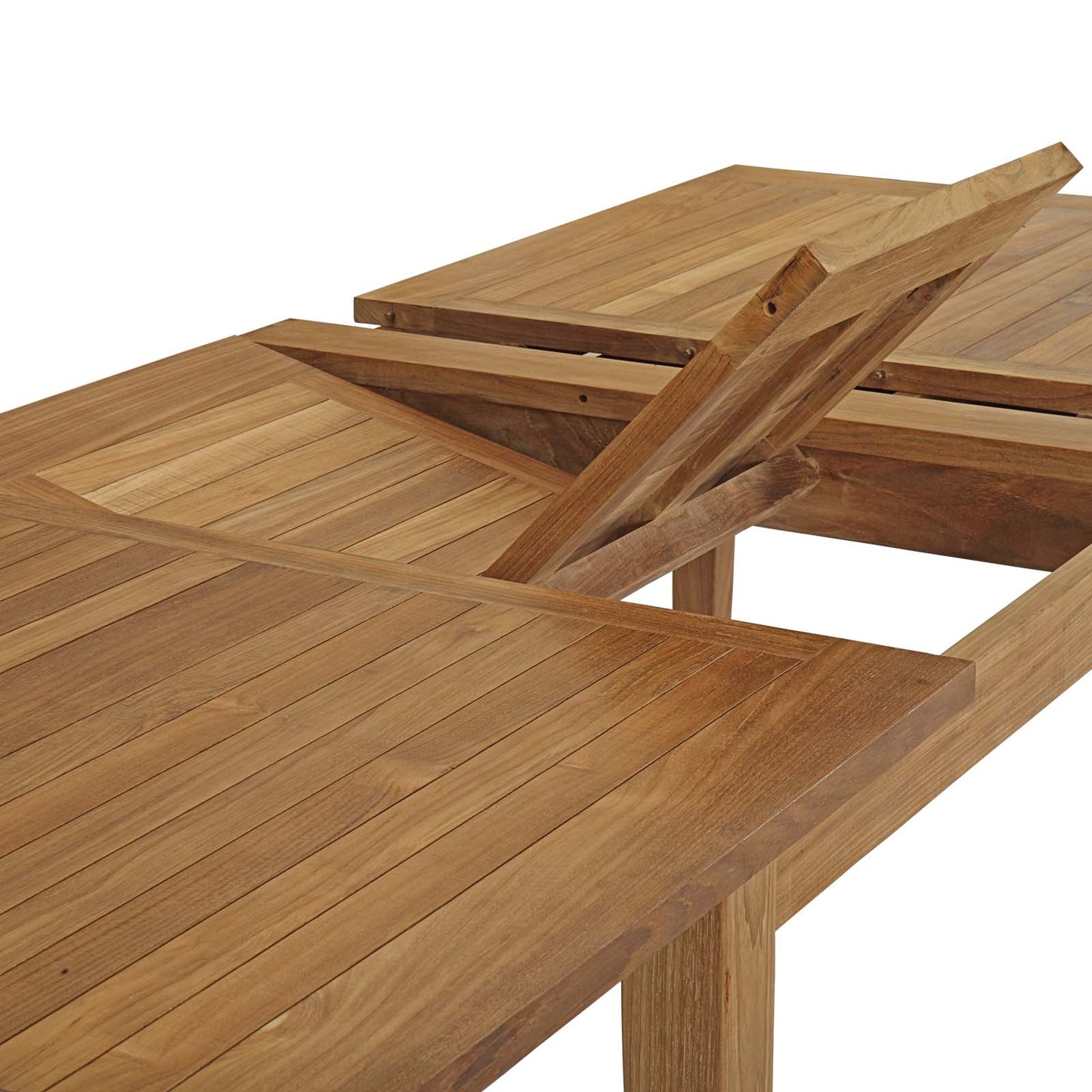 Marina Extendable Outdoor Patio Teak Dining Table Natural by Modway