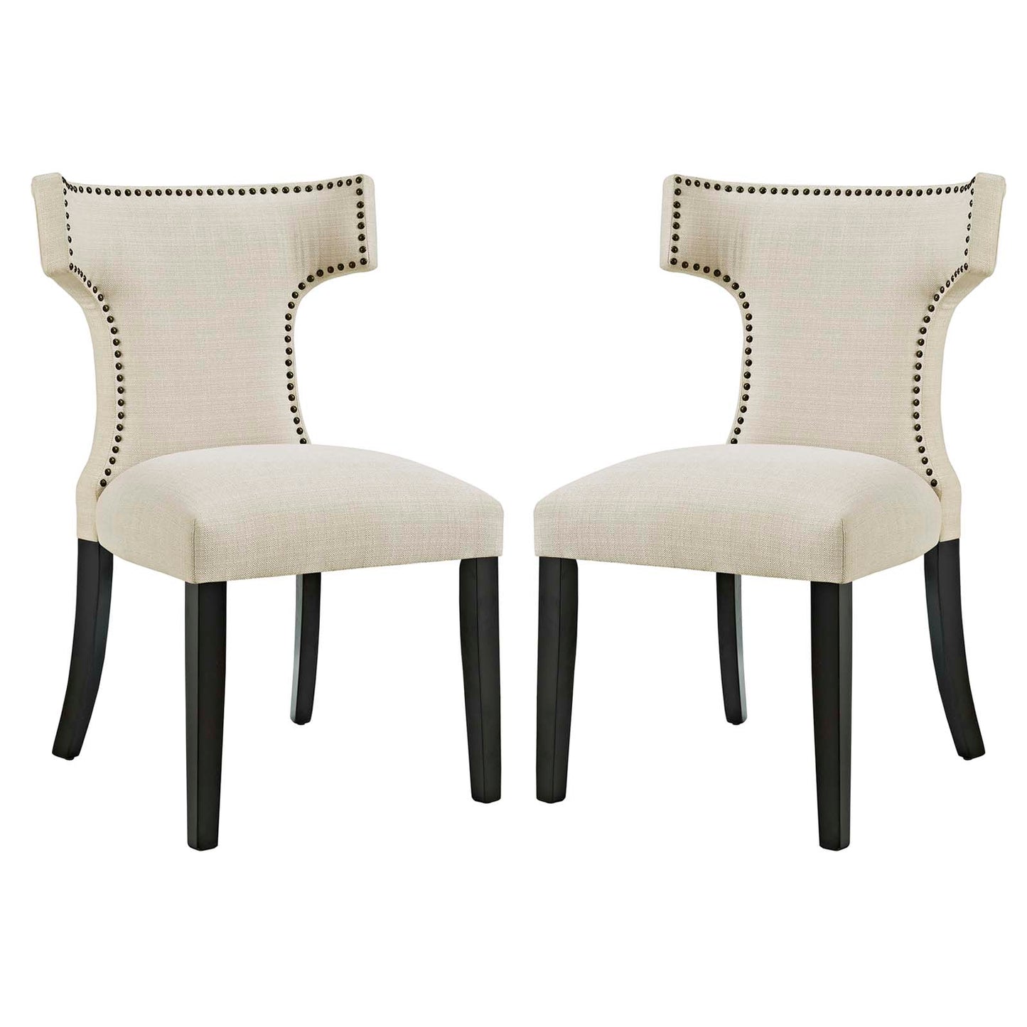 Curve Dining Side Chair Fabric Set of 2 | Polyester by Modway