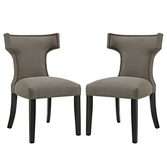 Curve Dining Side Chair Fabric Set of 2 | Polyester by Modway
