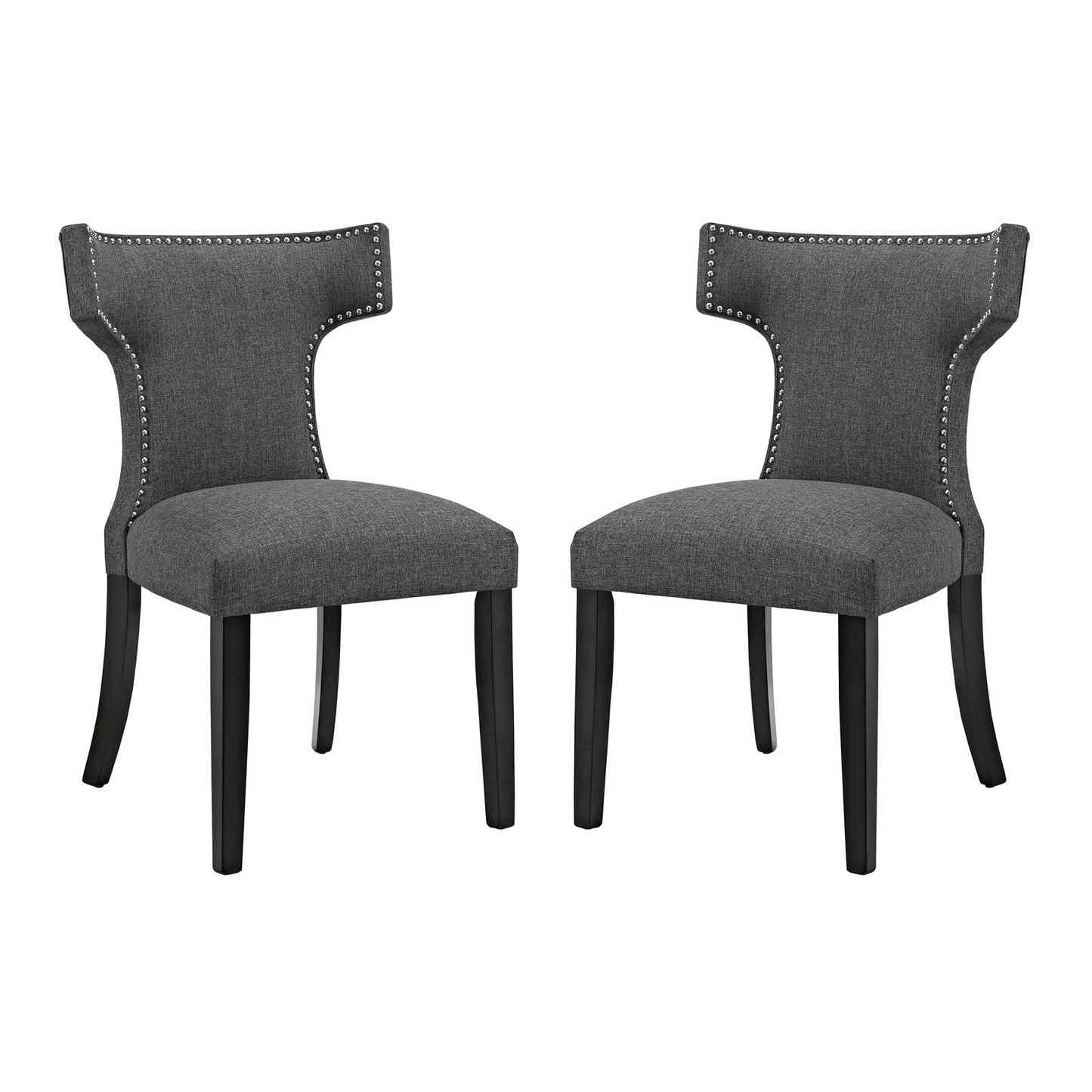 Curve Dining Side Chair Fabric Set of 2 | Polyester by Modway