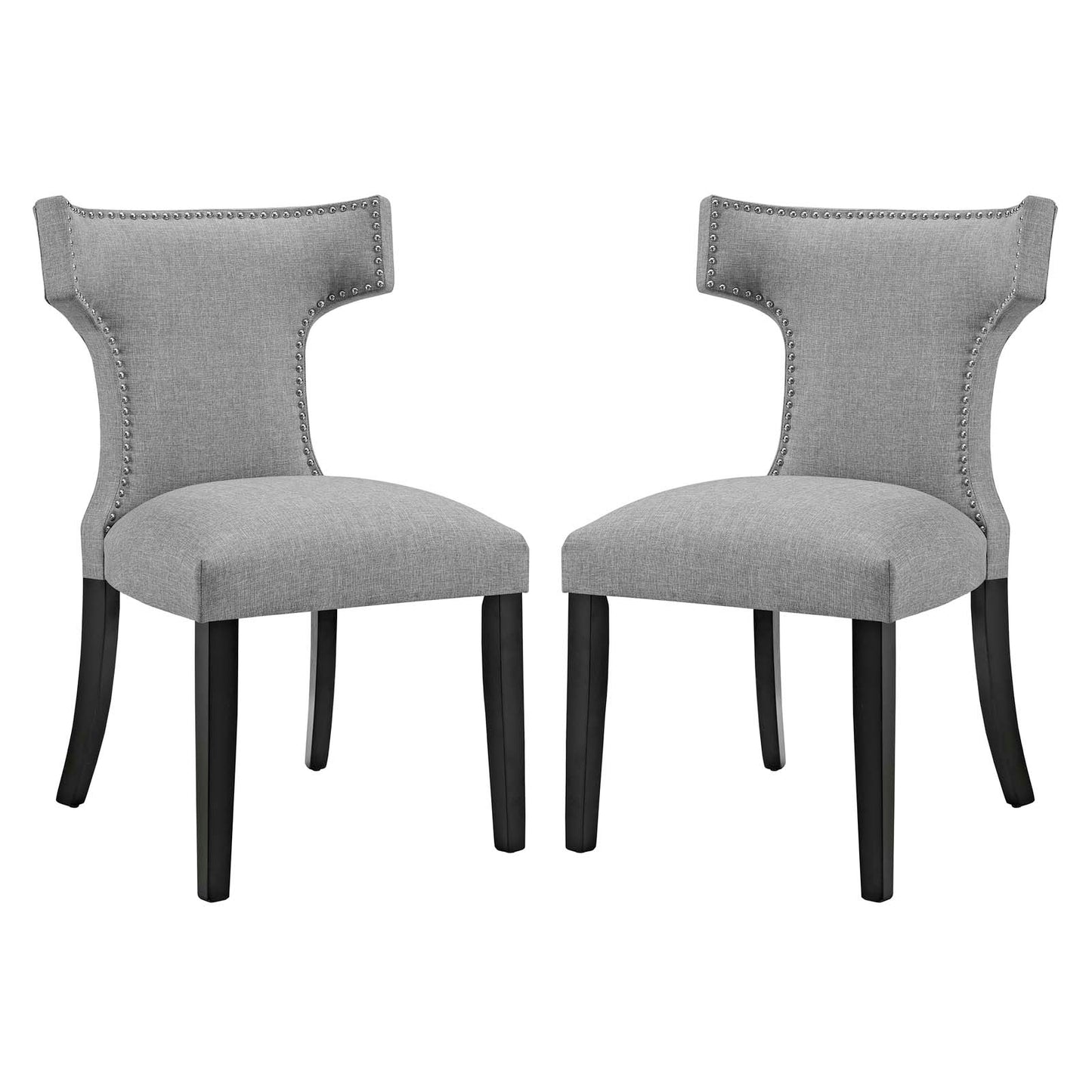 Curve Dining Side Chair Fabric Set of 2 | Polyester by Modway