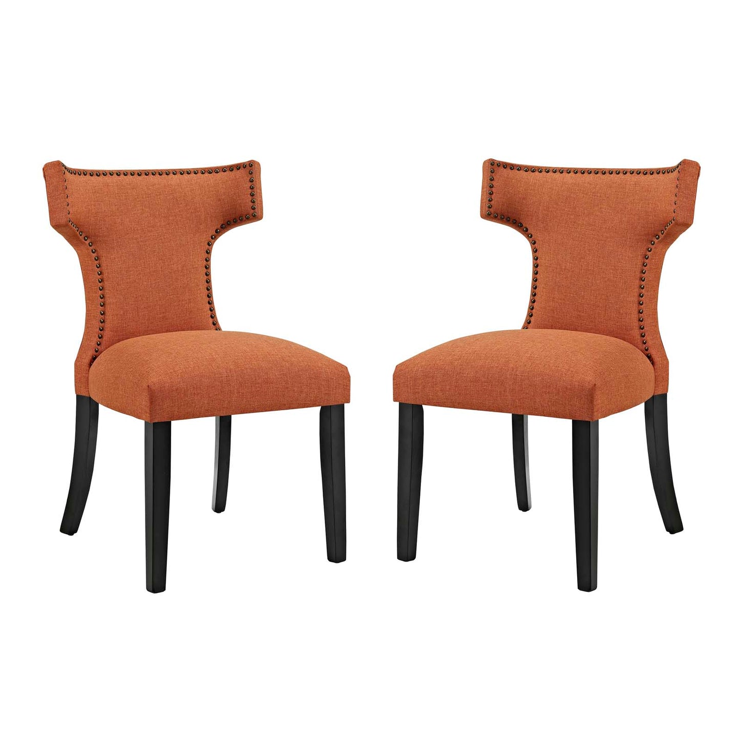 Curve Dining Side Chair Fabric Set of 2 | Polyester by Modway