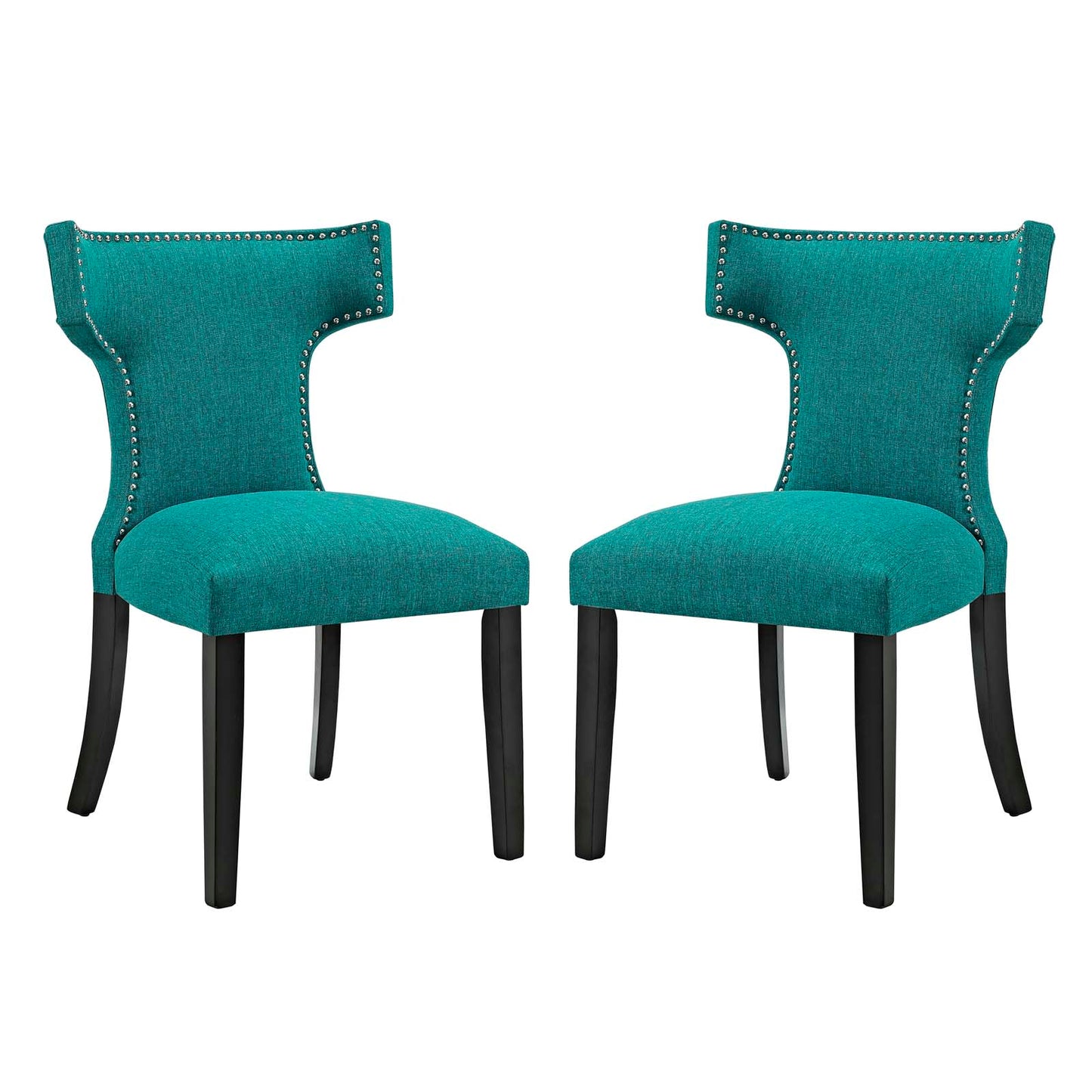 Curve Dining Side Chair Fabric Set of 2 | Polyester by Modway