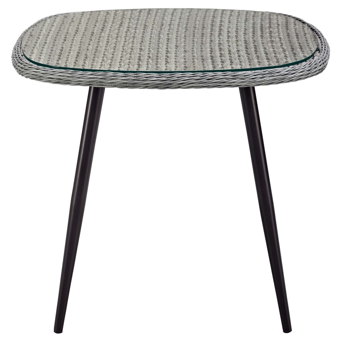 Endeavor 36" Outdoor Patio Wicker Rattan Dining Table Gray by Modway