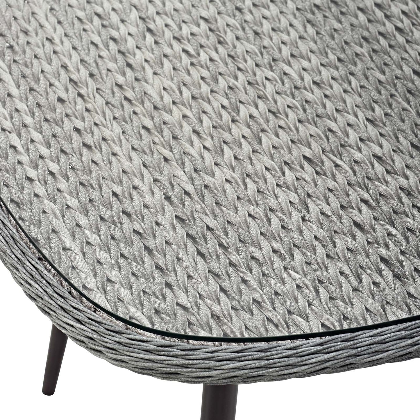 Endeavor 36" Outdoor Patio Wicker Rattan Dining Table Gray by Modway