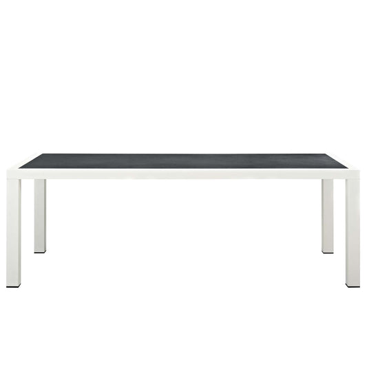 Stance 90.5" Outdoor Patio Aluminum Dining Table in Gray by Modway