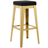 Arrive Gold Stainless Steel Performance Velvet Bar Stool by Modway