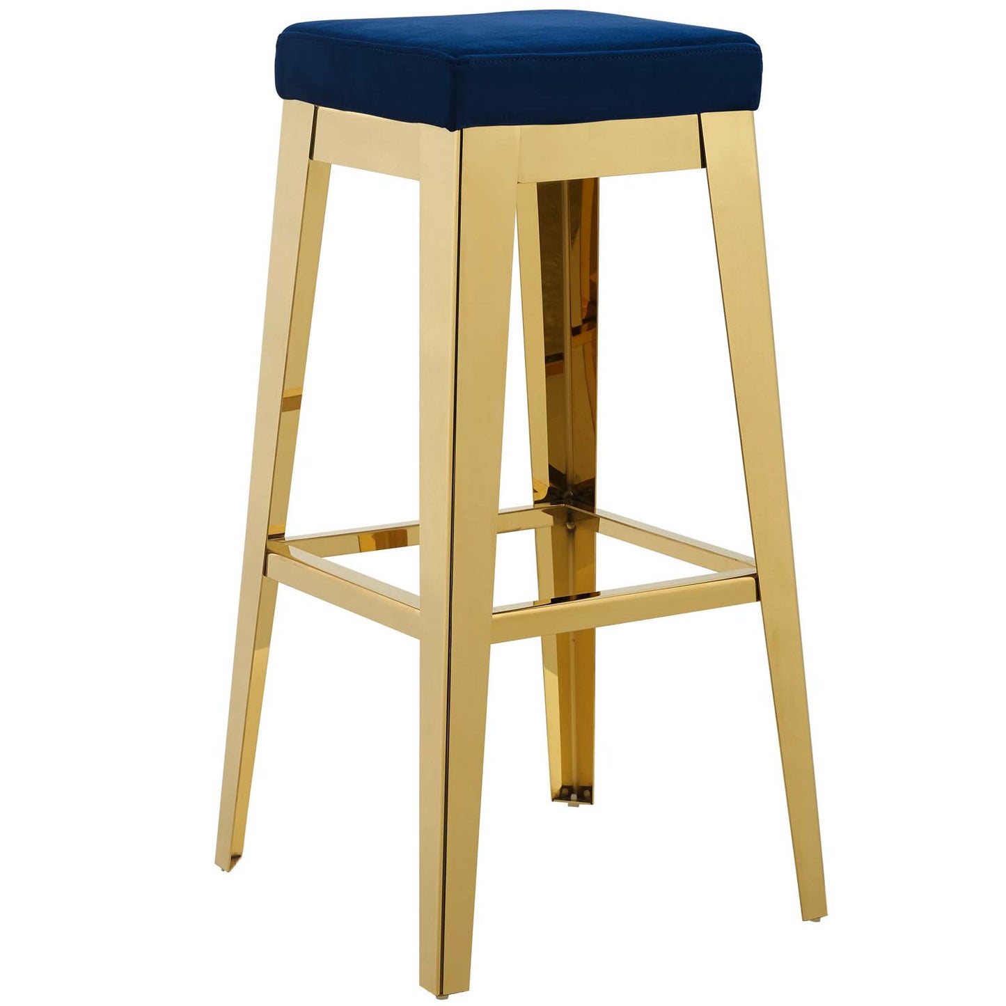 Arrive Gold Stainless Steel Performance Velvet Bar Stool by Modway