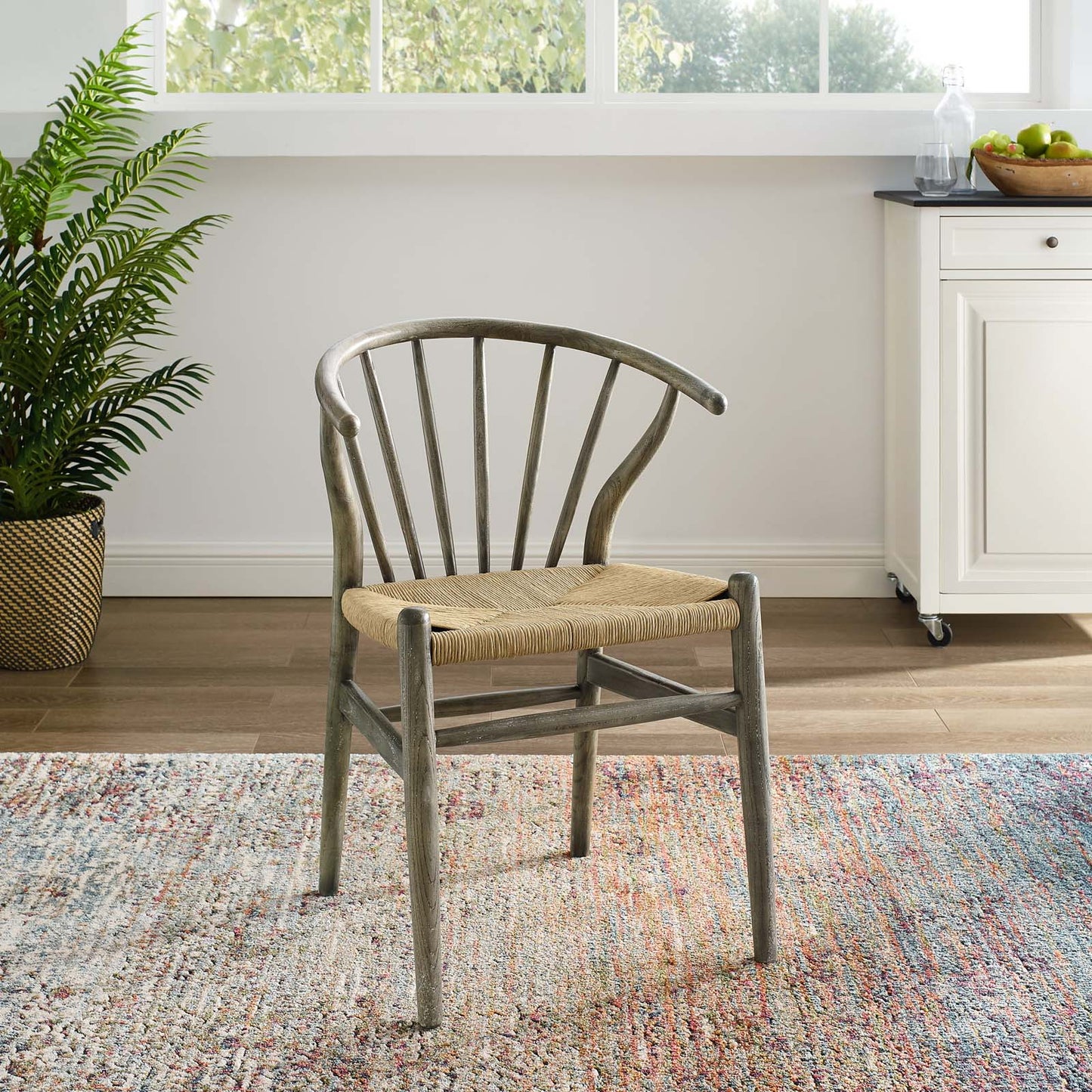 Flourish Spindle Wood Dining Side Chair Gray by Modway