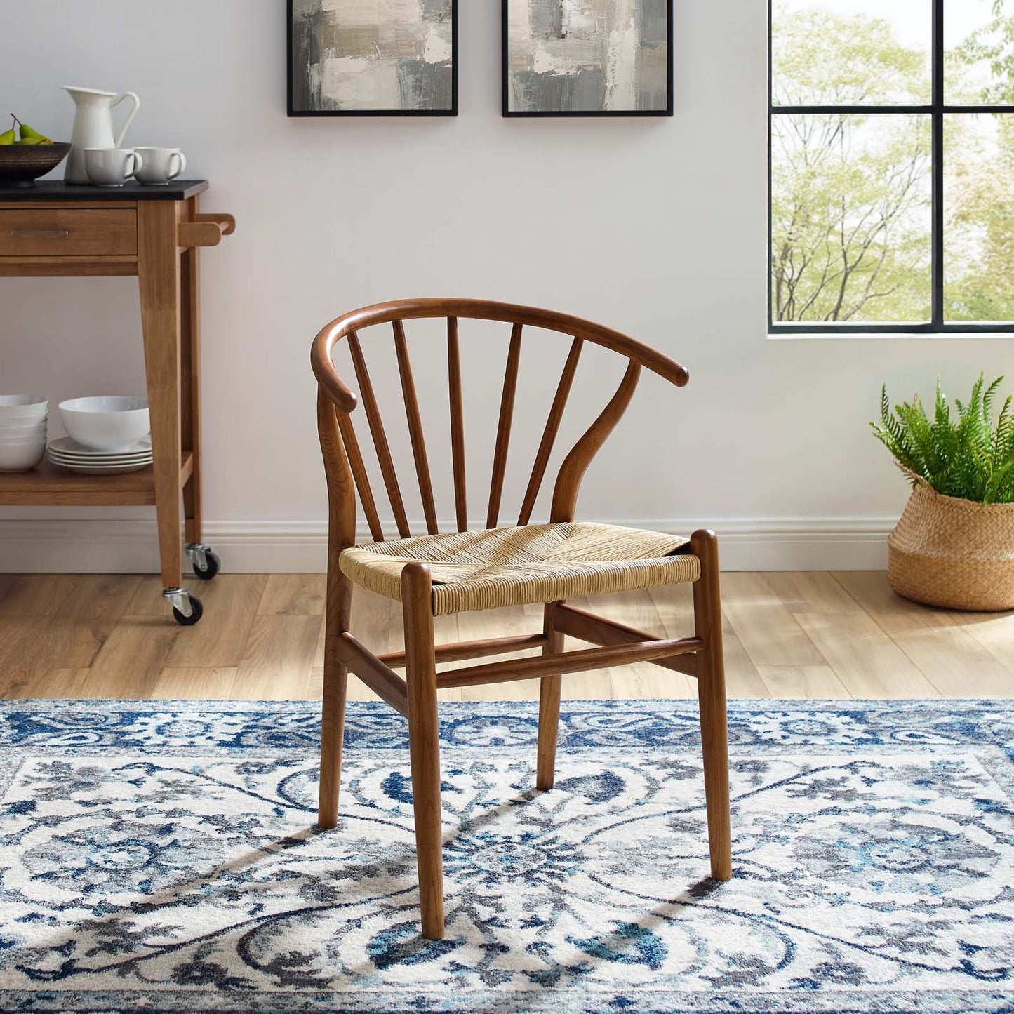 Flourish Spindle Wood Dining Side Chair Walnut by Modway