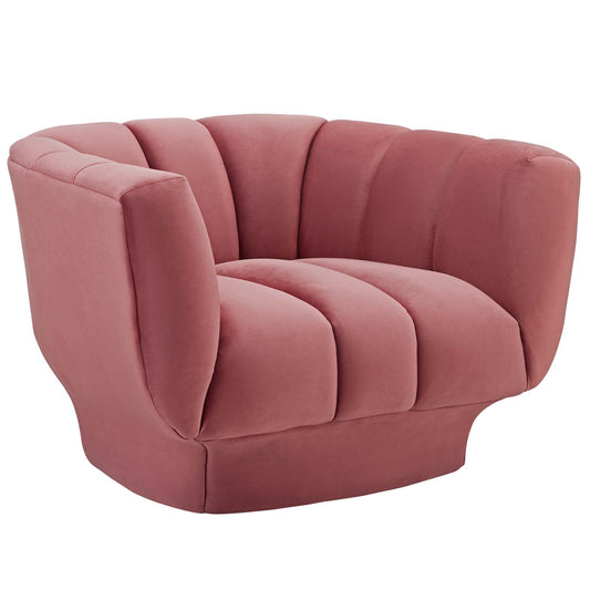 Entertain Vertical Channel Tufted Performance Velvet Armchair by Modway