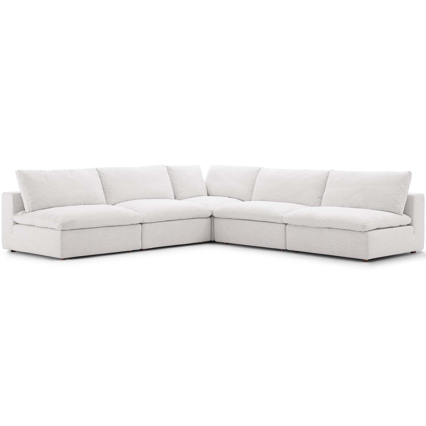 Commix Down Filled Overstuffed 5 Piece Sectional Sofa Set | Polyester by Modway