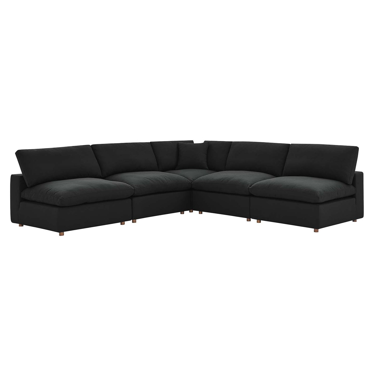 Commix Down Filled Overstuffed 5 Piece Sectional Sofa Set | Polyester by Modway