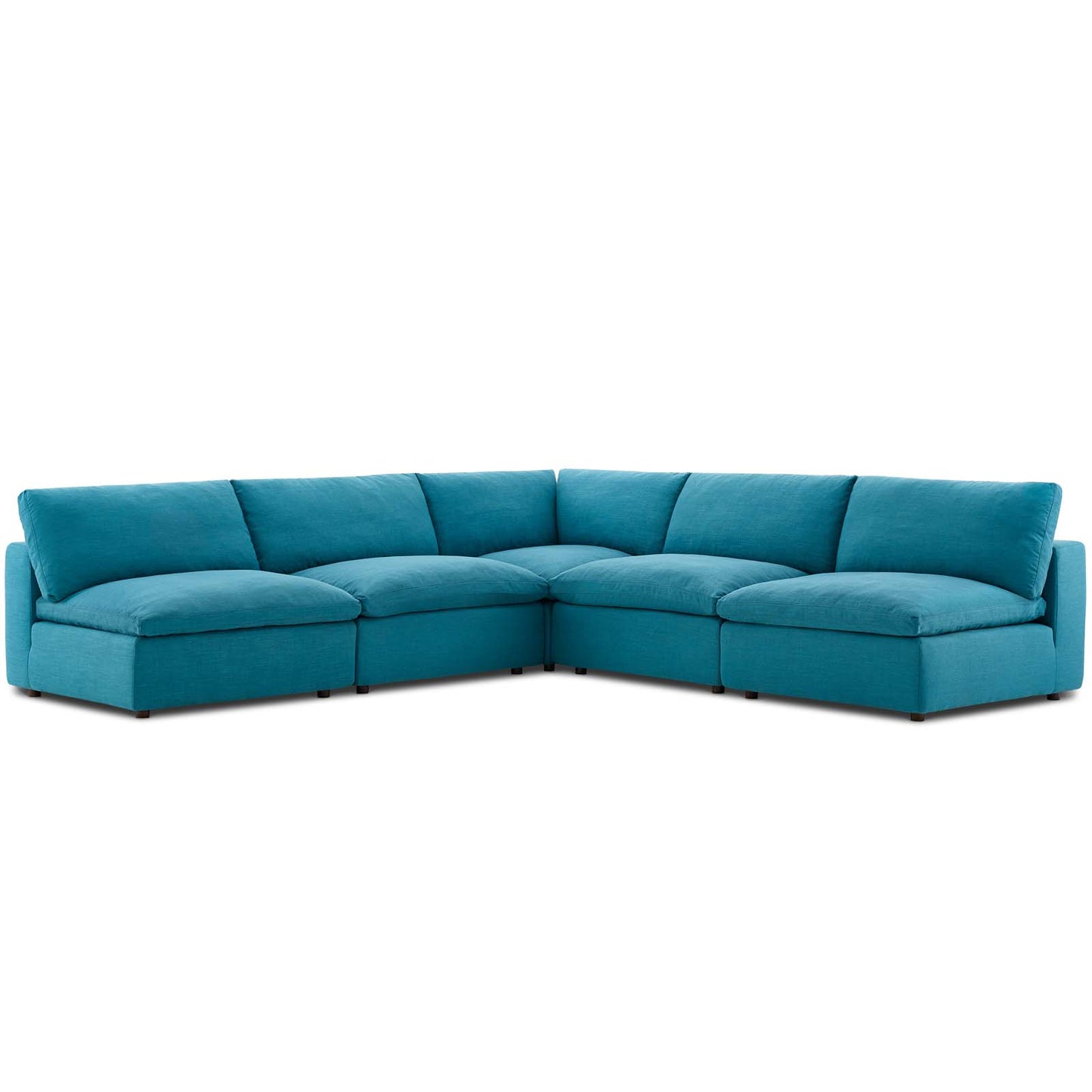 Commix Down Filled Overstuffed 5 Piece Sectional Sofa Set | Polyester by Modway