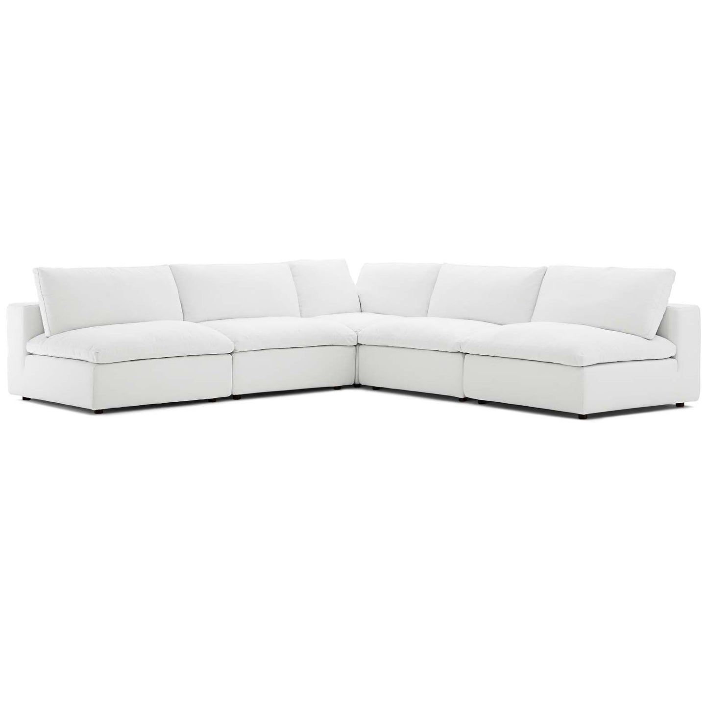 Commix Down Filled Overstuffed 5 Piece Sectional Sofa Set | Polyester by Modway