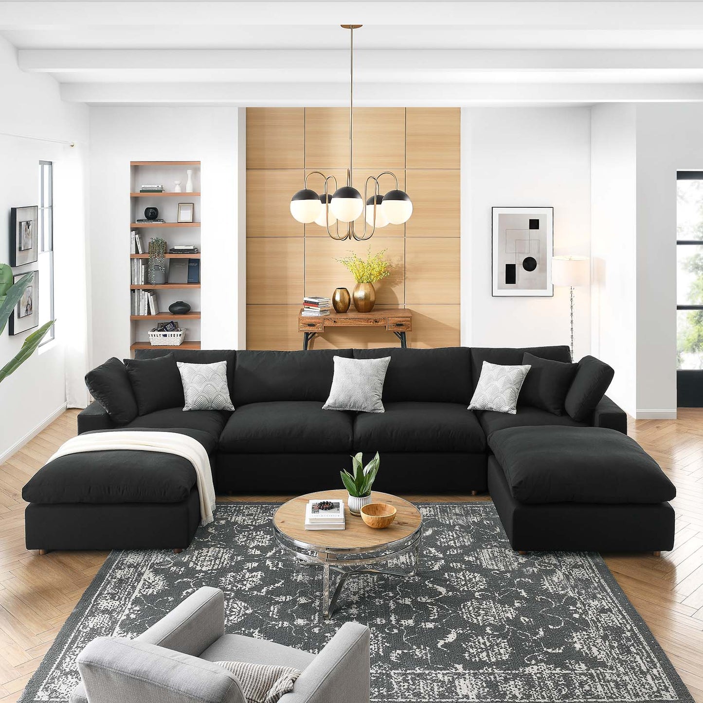 Commix Down Filled Overstuffed 6 Piece Sectional Sofa Set | Polyester Modway