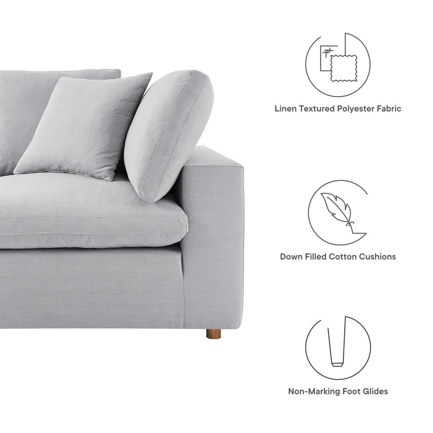 Commix Down Filled Overstuffed 6 Piece Sectional Sofa Set | Polyester Modway