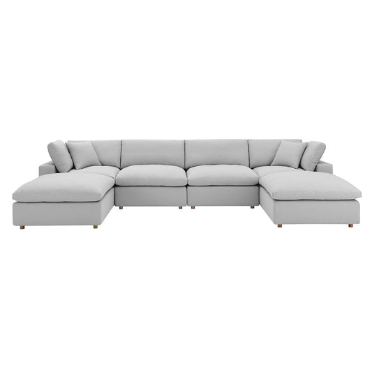Commix Down Filled Overstuffed 6 Piece Sectional Sofa Set | Polyester Modway