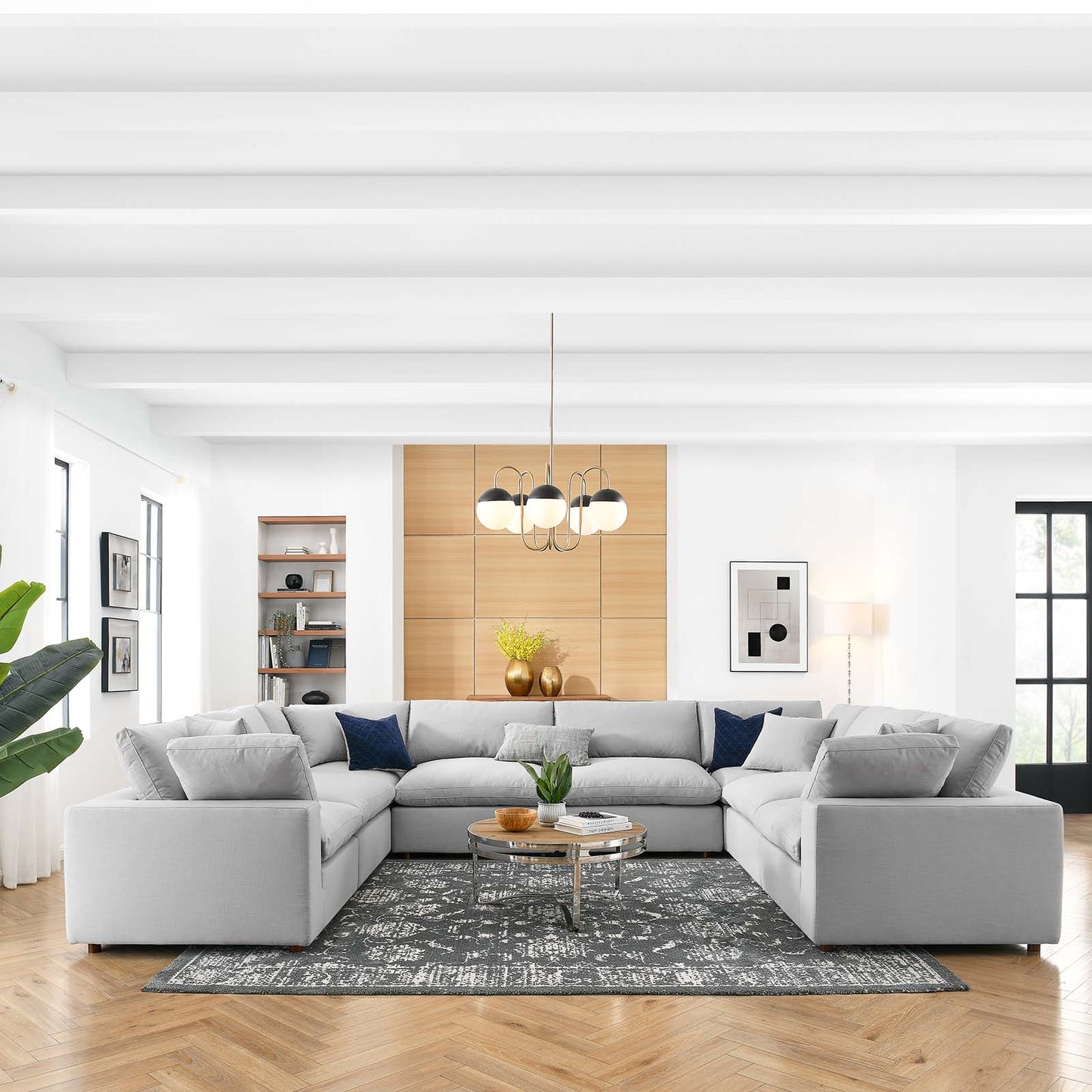 Commix Down Filled Overstuffed 8 Piece Sectional Sofa Set | Polyester by Modway