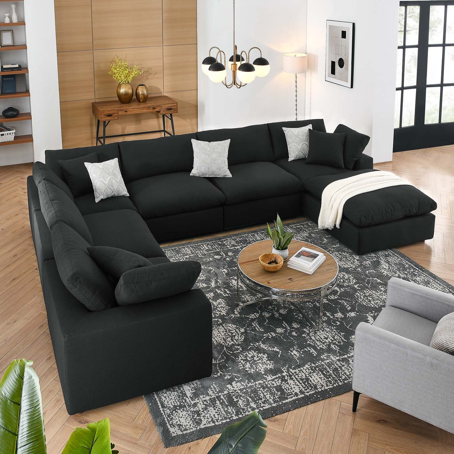 Commix Down Filled Overstuffed 7 Piece Sectional Sofa Set | Polyester by Modway