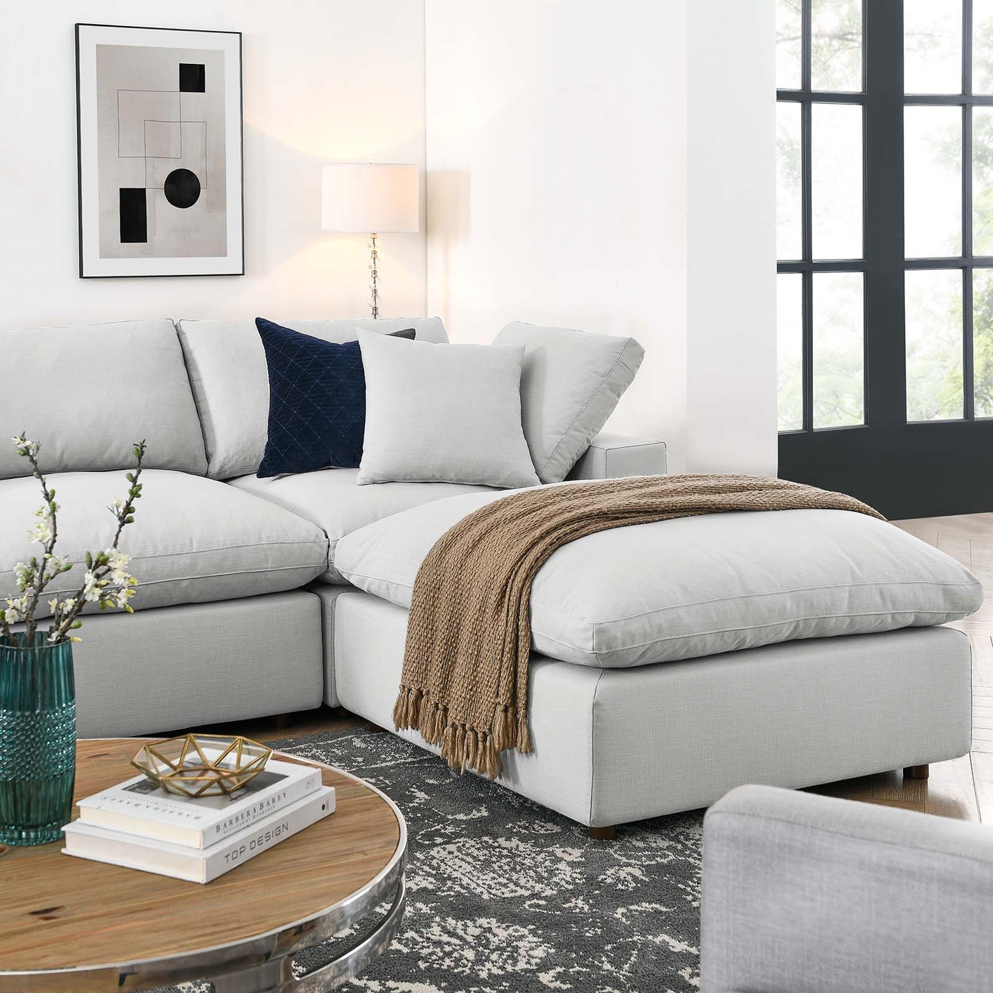 Commix Down Filled Overstuffed 7 Piece Sectional Sofa Set | Polyester by Modway