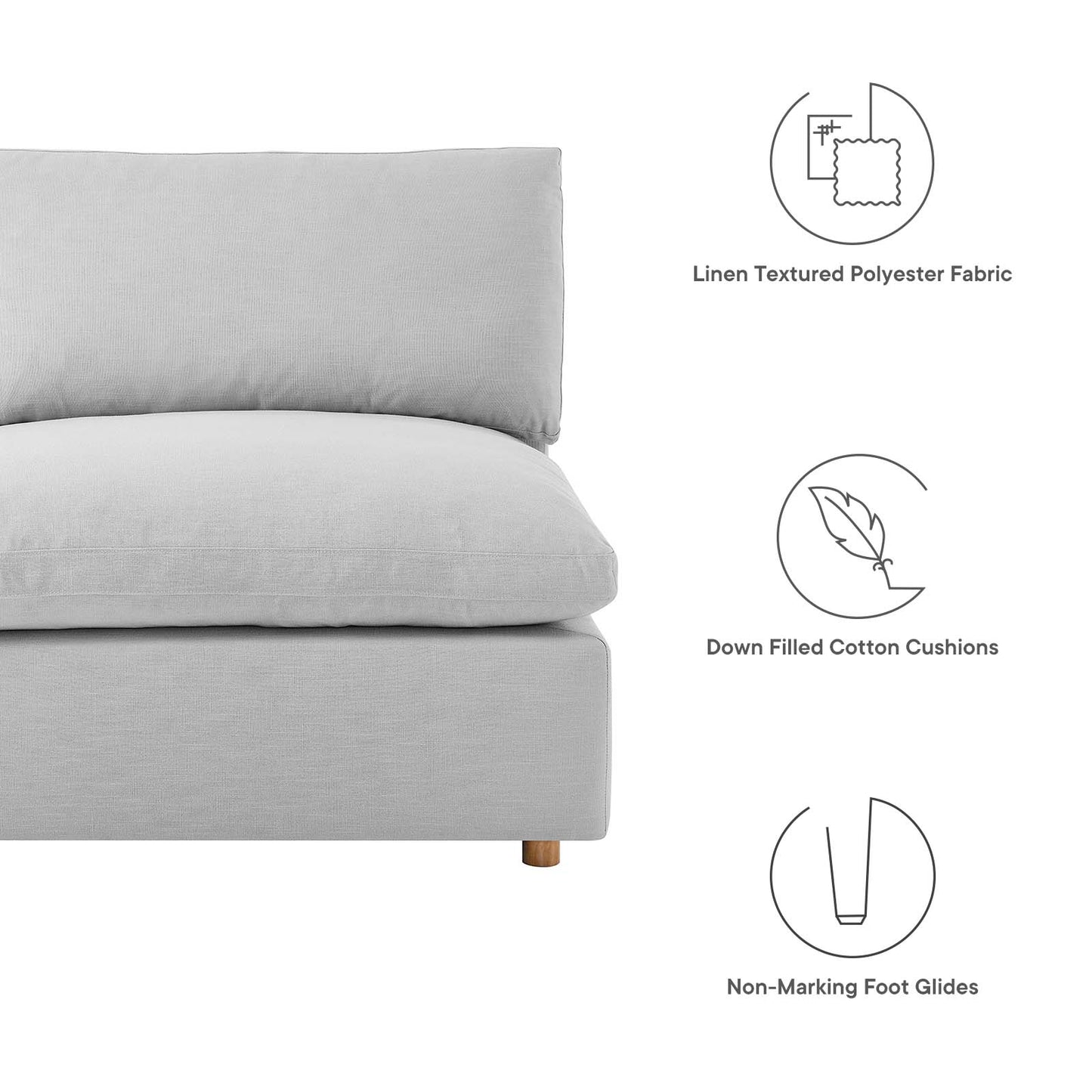 Commix Down Filled Overstuffed 7 Piece Sectional Sofa Set | Polyester by Modway