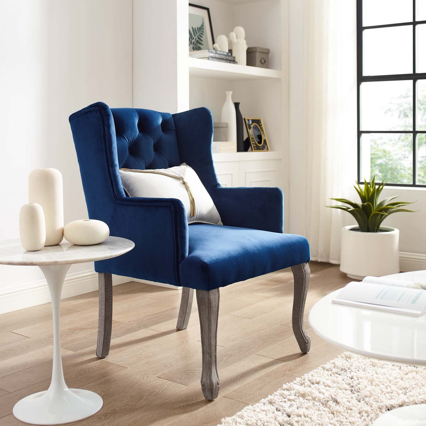 Realm French Vintage Dining Performance Velvet Armchair by Modway