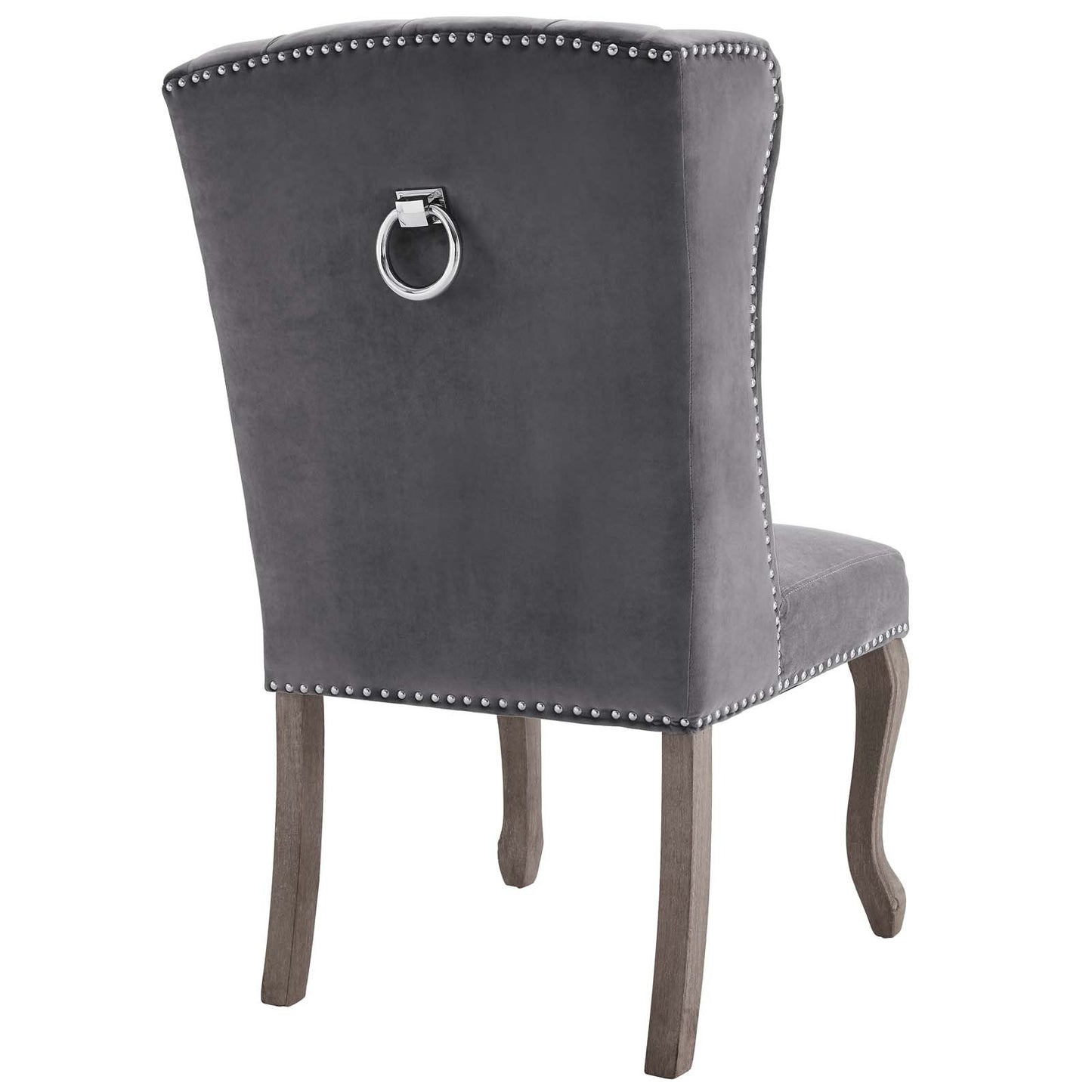 Apprise French Vintage Dining Performance Velvet Side Chair Gray by Modway